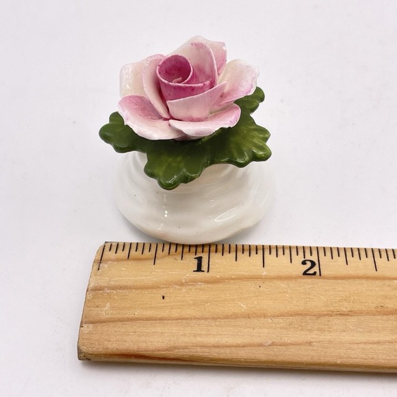 VTG AYNSLEY BONE CHINA Salt Pepper Shaker Pink Rose Flower No Chips England - Picture 7 of 8